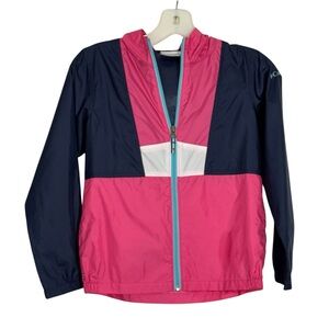 Columbia girls S  Pink and Navy Jacket windbreaker full zip